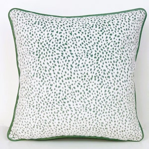 Luxury Polka Dot Freckled Woven Velvet Pillow Cover,White-Mint Green Freckled Velvet Cushion Cover, white velvet ,White-green Velvet, Mint
