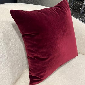 Luxury Burgundy Velvet Pillow Cover, Burgundy Pillow Cases, Burgundy Velvet Pillow, Burgundy Throw Pillow,Housewarming Gift ,20x20 18x18&#39;&#39;