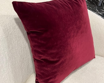 Luxury Burgundy Velvet Pillow Cover, Burgundy Pillow Cases, Burgundy Velvet Pillow, Burgundy Throw Pillow,Housewarming Gift ,20x20 18x18&#39;&#39;