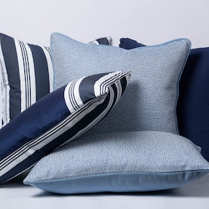 Navy Blue Outdoor Pillows Sunbrella, Outdoor Pillow Cover, Indoor/Outdoor Cushion Cover Set, Nautical Pillows, Coastal Pillow, Garden Pillow