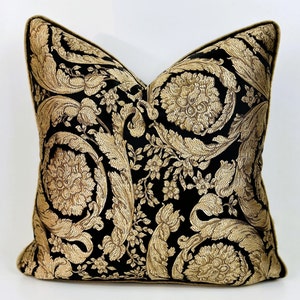 Luxury Black Gold Bronze Decorative Pillow Cover,WovenVelvet Pillows,Bronze Pillow,Decorative Pillow,Throw Pillow Cover, Cushion Cover,20x20