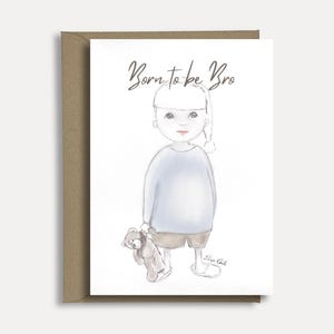 Born to be bro handgemaakte Kaart – grappige aanpasbare wenskaart voor broers en vrienden | handgemaakte kaart | kunst print