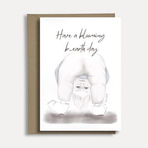 Grappige woordspeling kaart – Have a blooming B-Earth Day | Handgemaakte aanpasbare verjaardagskaart | gevouwen kaart 5x7