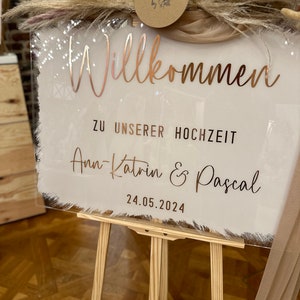 Hochzeit Willkommensschild Acryl Welcome sign Sitzplan Taufe Kommunion Taufe Schild Acryl Geburtstag JGA Babyparty ca. 60x80cm