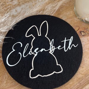 Personalized glass coasters - name - felt - drinks - wedding - place cards - gifts under 5 euros - gift for colleagues Easter