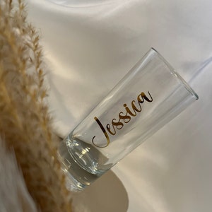 Wedding - place card name plate personalized shot glasses gifts under 5 euros JGA birthday place cards shot glasses guest gifts