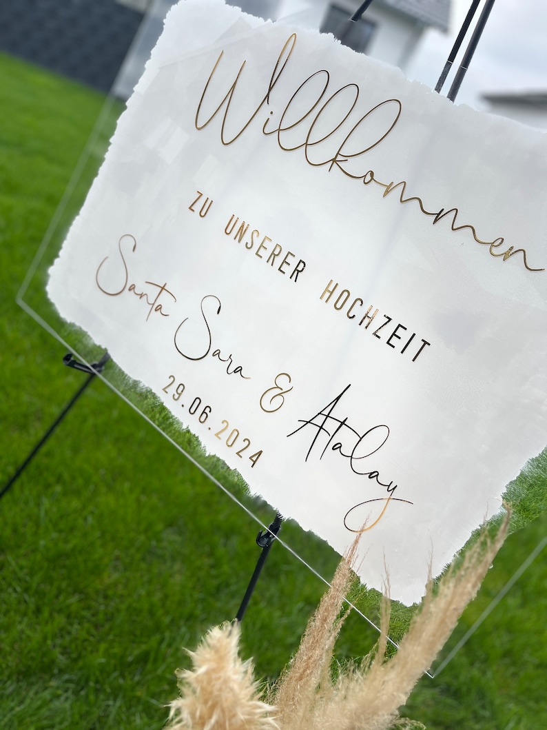 Hochzeit Willkommensschild Acryl Welcome sign Sitzplan Taufe Kommunion Taufe Schild Acryl Geburtstag JGA Babyparty Bild 3