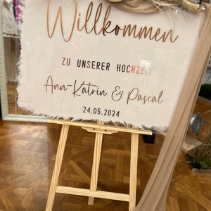 Hochzeit Willkommensschild Acryl Welcome sign Sitzplan Taufe Kommunion Taufe Schild Acryl Geburtstag JGA Babyparty Bild 8