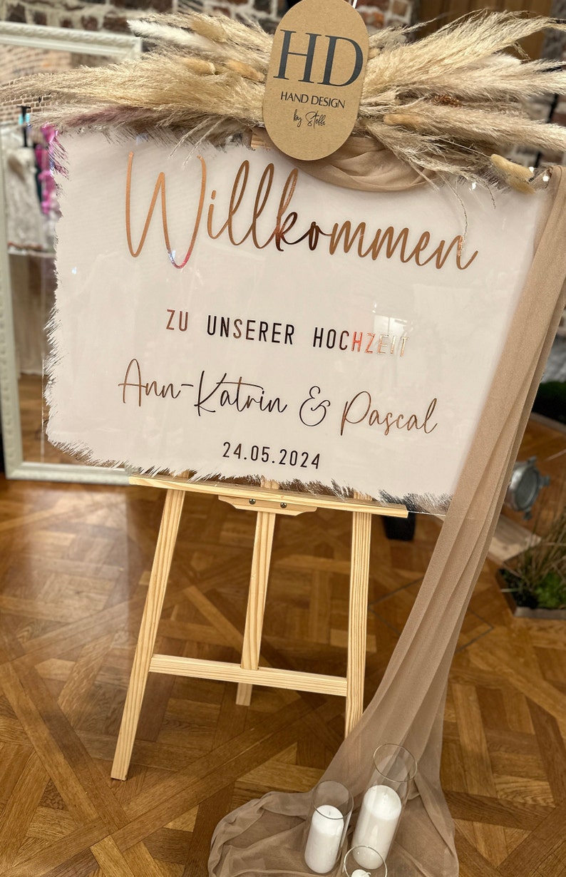 Hochzeit Willkommensschild Acryl Welcome sign Sitzplan Taufe Kommunion Taufe Schild Acryl Geburtstag JGA Babyparty Bild 8