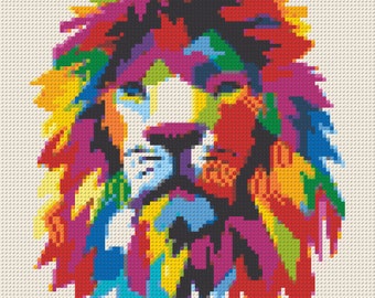 Brick mosaic kit 80 x 80 cm "Lion" 10,000 clamping blocks! / Brick Mosaic Set