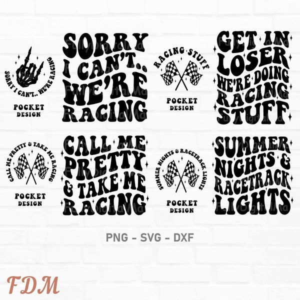 Racing Svg Bundle, We're Racing svg, Racing Shirt Design, Racing Mom Svg, Race Flag Svg, Svg Cutting File, Sublimation Design, Retro Png