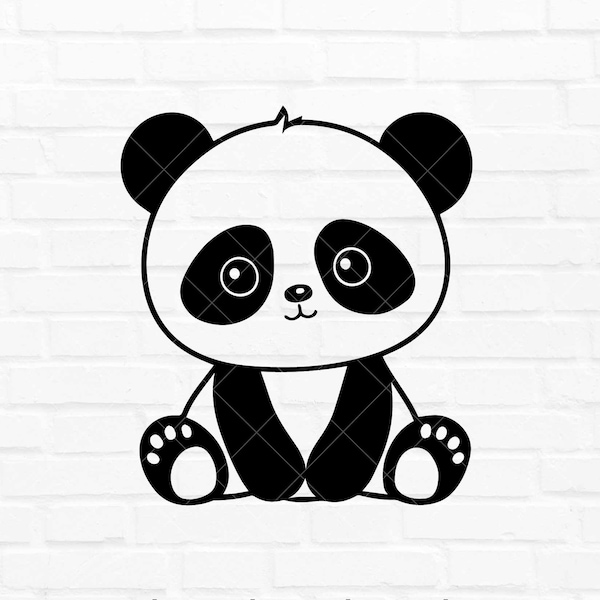 Niedliches Panda-Svg, niedliches Baby-Panda-Svg, niedliches Tier-Svg, Panda-Svg-Schnitt, Panda Clipart, Dateien für Cricut, Png, Jpg, Png, Dxf, Eps