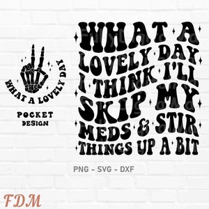 What A Lovely Day I Think I'll Skip My Meds And Stir Things Up A Bit Png, Svg Cutting File, Adult Humor Png, Funny Quote Svg, cricut files