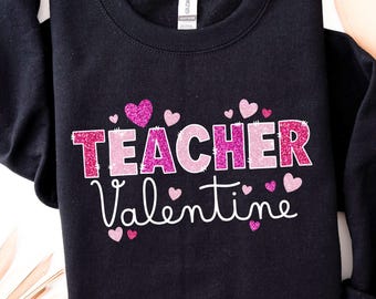 Glitter Teacher Valentine Png, Preppy School Valentine Png, Heart Valentine Png, Teacher Life Png, Digital Download