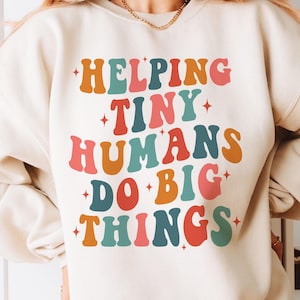 Helping Tiny Humans Do Big Things Png Svg, Group Teacher Svg, Teacher Quote Svg, Funny Teacher Shirt Design (Digital Download)