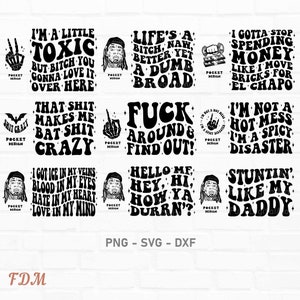 9 Groovy svg bundle, Sarcasm Png Bundle, 9 DESIGNS, Sarcasm Svg Bundle, Sublimation Bundle, Adult Humor Png Bundle, Bundle, Funny Png Bundle