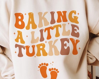 Baking A Little Turkey Thanksgiving Pregnancy Announcement Svg, Baking A Little Turkey Png, Thanksgiving Svg, Digital Download