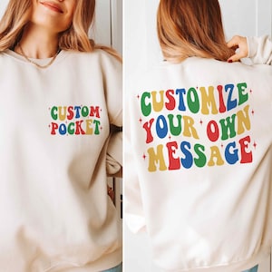 Custom Wavy Stacked With pocket Svg, Custom Svg, Customized Retro Wavy Text Svg, Custom Svg, Name Custom Svg, Custom wavy letters svg, Png