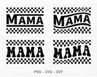 Checkered Mama Svg bundle, Gift for Mom, Retro Mama Svg, Mama Svg, Race Mama Sublimation, Checkered Mama shirt design, Mom Png, Cut File Svg