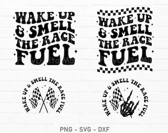 Wachen Sie auf und riechen Sie den Rennkraftstoff Svg, Rennsport-Shirt-Design, Rennmama-Svg, Rennflag-Svg, Lustiger Sport, Svg-Schnittdatei, Sublimationsdesign
