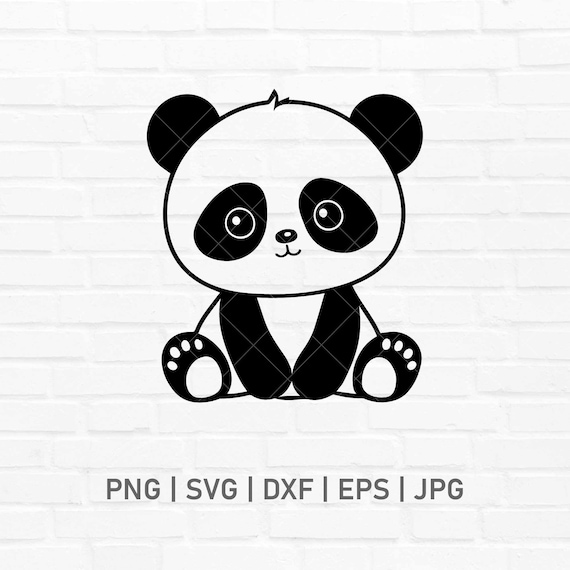 Cute baby panda layered SVG Kawaii panda cut file Cartoon panda cutting  Kids Cuttable Animal vector DXF Silhouette Cameo Cricut Vinyl Shirt