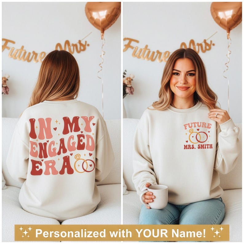 In My Engaged Era Svg, In My Bride Era, Fiance svg, Custom In My Engaged era, Bachelorette Party Svg, Engagement Gift, Engaged Era Png, Svg image 2