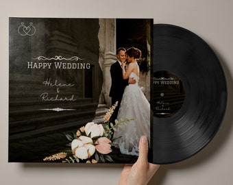 Custom Vinyl Record 12" LP Mixtape Fully Personalized Playlist 40 Mins of Songs Custom Photos Fast Shipping Perfect For Gifts and Wedding