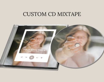 May include: A clear CD case with a white background and a photo of a person holding a small object. The text "Your Title Here" is printed on the case. The CD is silver and has a photo of a person on it.