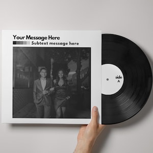 Custom Vinyl Record 12&quot; LP Mixtape Fully Personalized Playlist 40 Mins of Songs Custom Photos Fast Shipping Perfect For Gifts and Wedding