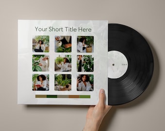 Custom Vinyl Record Mixtape | Personalized Photo Collage, 40 Min Playlist
