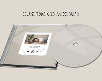 May include: A white CD case with a clear plastic cover. The case has a printed image of a woman lying down with a plant in the background. The text "Your Title Here" and "Date or Subtitle" is printed on the case. The CD is a blank white disc.
