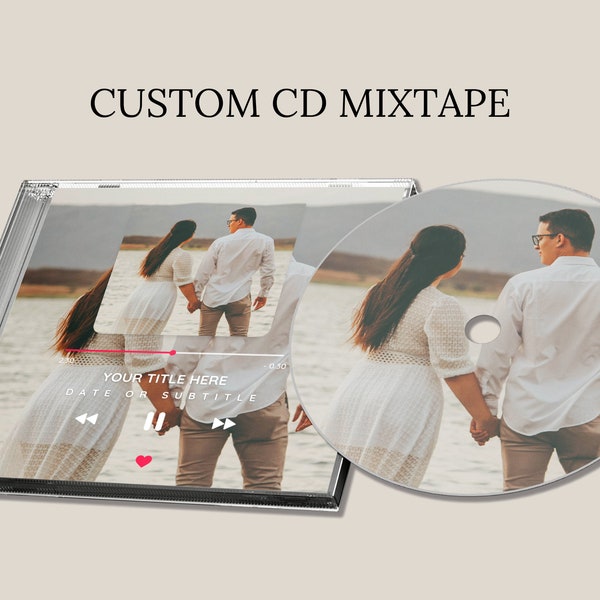 Custom CD Mixtape, Jewel Case, Personalized Photo, Personalized Music, Free Shipping, Custom CD, Custom Gift, Custom Lyrics, Custom Mixtape