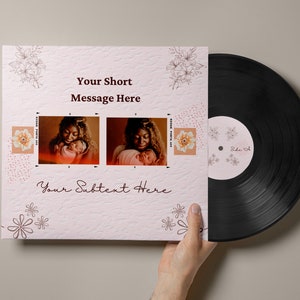 Custom Vinyl Record 12&quot; LP Mixtape Fully Personalized Playlist 40 Mins of Songs Custom Photos Fast Shipping Perfect For Gifts and Wedding