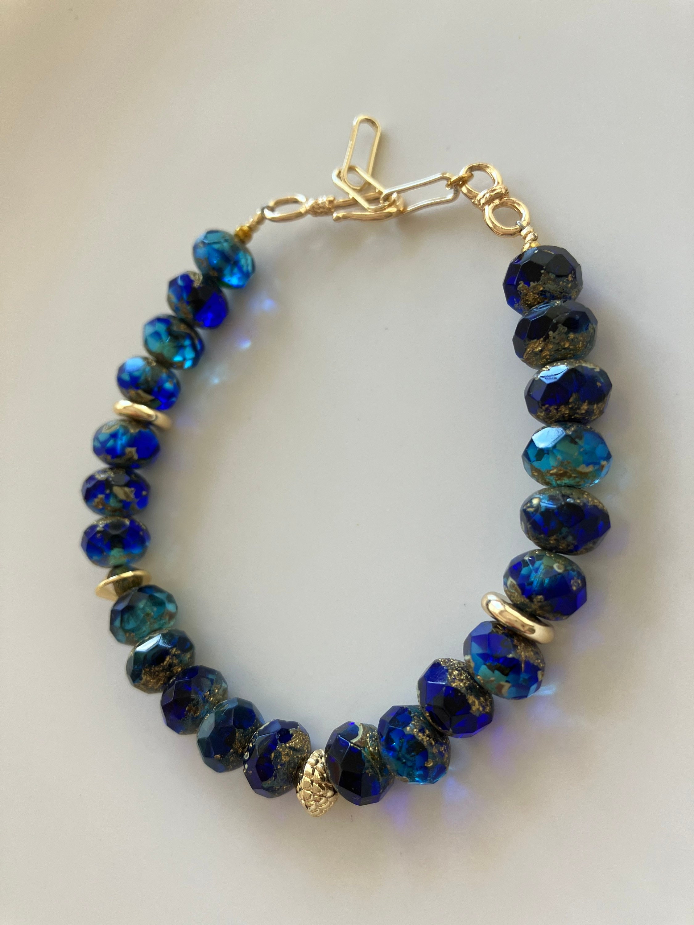 Flat Chain Bracelet in Ocean Blue