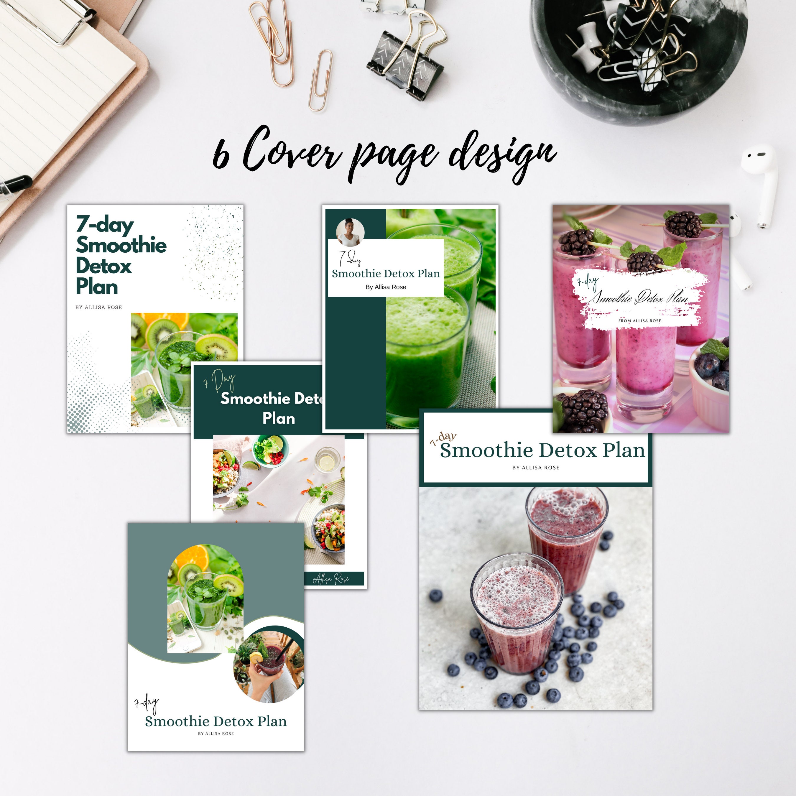 7day Smoothie Detox Plan With Ingredients and Recipes, Fully Editable