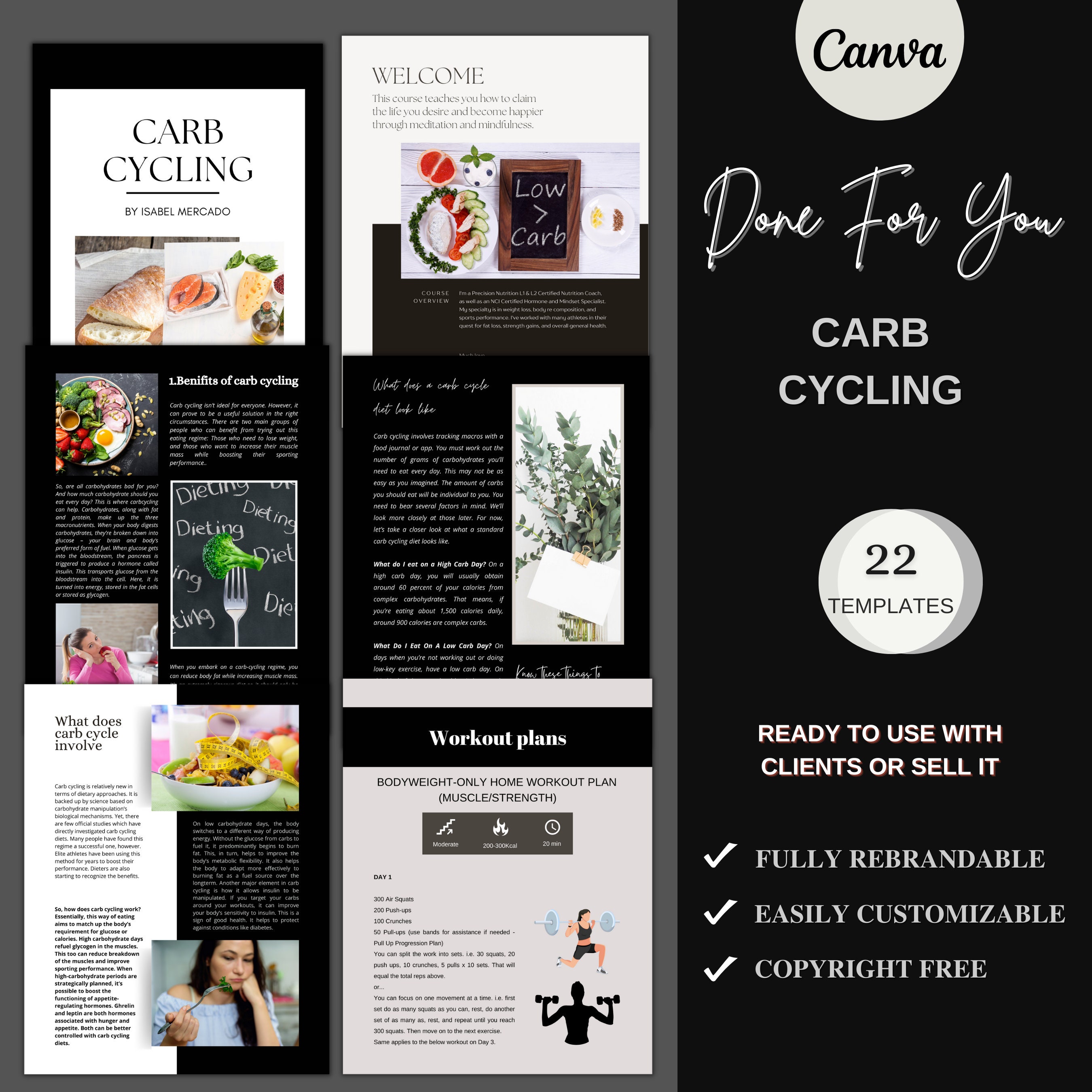 Carb Cycle Template - Etsy