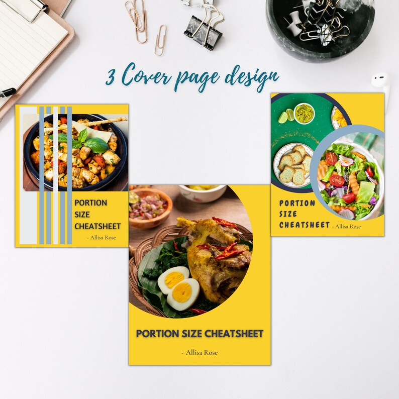Portion Size Cheatsheet Canva Templates Coaching Templates Weight Loss