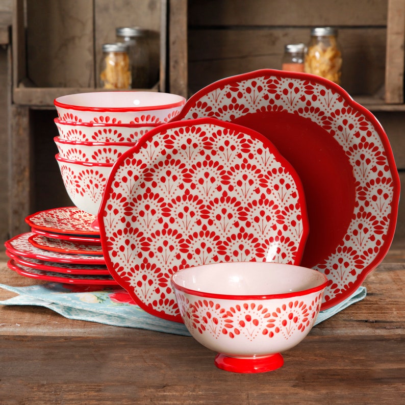 12-Piece Dinnerware shops Set, Made from Durable Stoneware, Dishwasher and Microwave Safe
