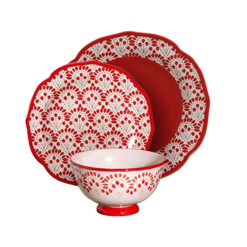 12-Piece Dinnerware shops Set, Made from Durable Stoneware, Dishwasher and Microwave Safe