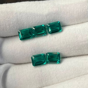 Lab Created Emerald, Octagon cut, Faceted, Green Emerald, AAAQuality, Top Quality Green Emerald, Loose Gemstone, Excellent Cuts