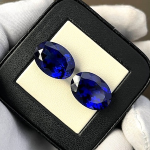 Luxury Royal Blue Sapphire, Oval Cut , Faceted Royal Blue Sapphire, Excellent Cuts, AAA Quality, Pair Of Royal Blue Sapphire For Earring.