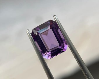 Améthyste taille émeraude, Améthyste violette de qualité supérieure, Améthyste à facettes, Pierres précieuses en vrac, Excellentes coupes, Fabrication parfaite, AAAméthyste pour la bijouterie