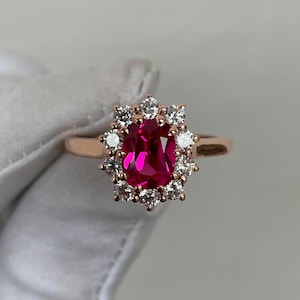Luxury Pink Sapphire Ring, Oval Cut Sapphire Ring, Halo Ring, 925 Sterling Silver, Engagement Ring, Wedding Ring, Bridal Ring, Gift For Her