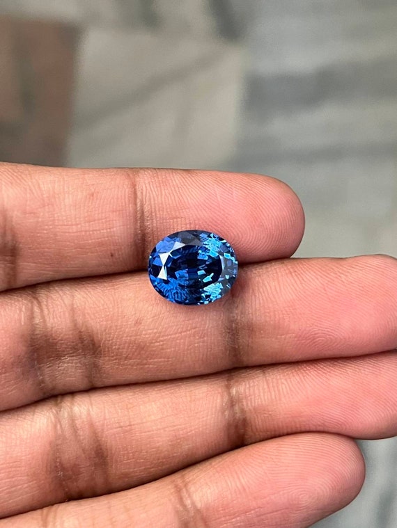 Lab Created Ceylon Blue Sapphire, Oval Cut, Faceted Sapphire, Loose Gemstone, Excellent Making, Blue Spphire For Making Jewelry