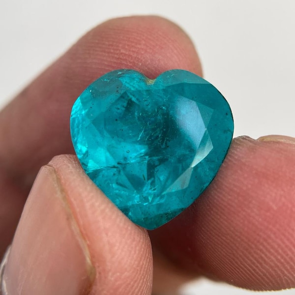 Paraiba Tourmaline, Heart Cut, Neon Blue Paraiba, Loose Gemstone, Faceted Gemstones.