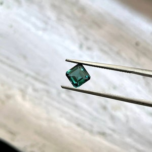 Lab Created Teal Sapphire, AAA Quality, Square Cut Teal Sapphire, Faceted Gemstone, Excellent Cuts, Teal Sapphire Jewelry