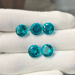 Lab Grown Paraiba Tourmaline, Round Cut,Neon Blue Color AAA Quality, Loose Gemstone, Excellent Cuts and Quality, Gemstone for Jewelry Making