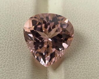 Lab Created Pink Morganite, Heart Cut Morganite, Faceted Gemstone, Excellent Cuts , Loose Gemstone, AAAMorganite For Jewelry, Pink Gemstone.