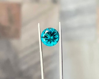 7MM Lab Grown Paraiba Tourmaline, Round Cut, AAA Quality, Loose Gemstone, Excellent Cuts and Quality, Gemstone for Jewelry Making