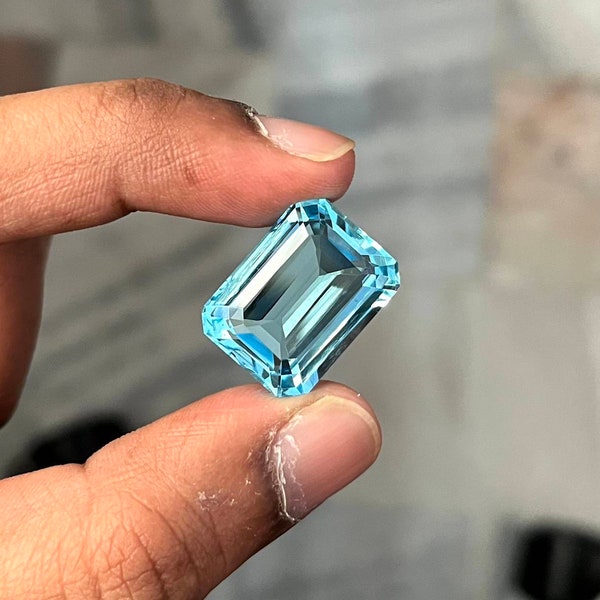 Synthetic Aquamarine, Octagon Cut Aquamarine, AAA Quality, Lab Created, Excellent Cuts, Loose Aquamarine, Aquamarine For Making Jewelry.